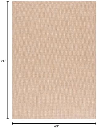 SAFAVIEH Washable Rug Outdoor Courtyard Collection - 5'3" x 7'7", Natural & Cream, Non-Shedding & Easy Cleaning, Ideal for Patio, Backyard, Mudroom (CY8521-03012) - Image 2