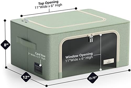 Sorbus Clothes Storage Bins, Clear Window & Handles (6 Pack, Teal) - Image 3