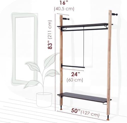 Wall Mounted Closet Organizer, Industrial Pipe Clothing Rack 83" x 50" - Image 2