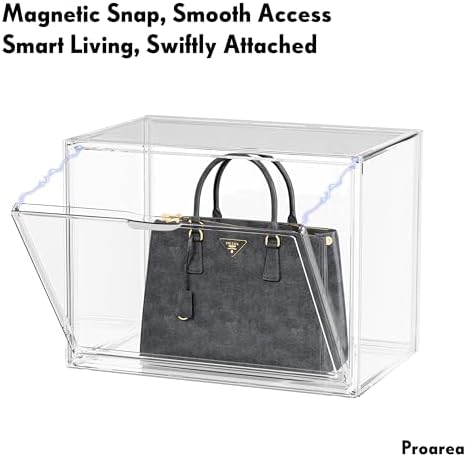 5 Pack Purse Organizer for Closet Acrylic Display Cases Clear Storage Boxes - Image 6