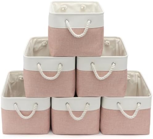 15x11x10 In Foldable Fabric Large Storage Bins with Handle 6 Pack by VQRTEXAStorageBasket