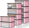 HomeHacks 10-Pack Clothes Organizer Storage Bags, 35L Storage Bins, Pink by HomeHacks