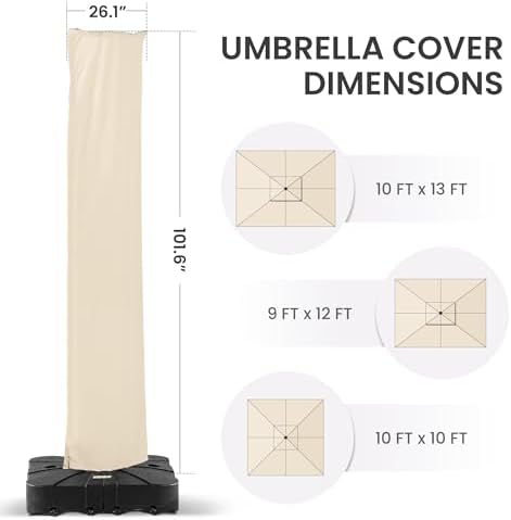 Deconk Patio Cantilever Umbrella Cover Outdoor Offset umbrellas Covers - Image 2