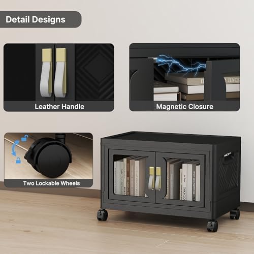 84QT Stackable Storage Bins with Lids, 21Gal Foldable Storage Cabinets - Image 3