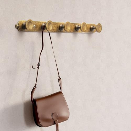 Coat Hook Wall Mounted, Antique Brass Zinc Alloy with 5 Hooks - Image 6