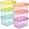 Wenqik 6 Pack Colorful Plastic Storage Bins with Lids, Colorful by Wenqik
