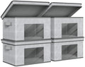 Univivi Fabric Storage Bins with Lids for Closet, 4 Pack, Grey by Univivi