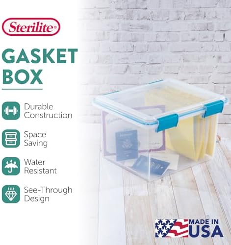 Sterilite Gasket Storage Box with Lids for Home & Office, 32 Quart, 8-Pack - Image 3