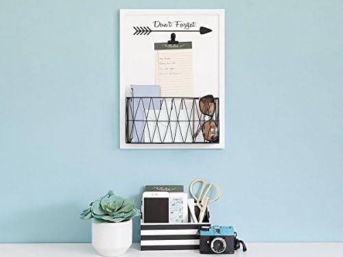 BLU MONACO | Wall Mail Organizer for Home in Rustic White Wood | Wall Mounted Document Holder with Metal Basket | Office Mailbox Wall Mount and Outgoing Mail Holder - Image 3
