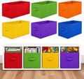 Yinder 6 Pcs Cube Storage Bin, Rainbow Colored 14''x10''x8'' Storage Cubes by Yinder