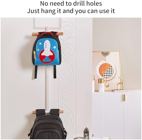 RFOUO Over The Door Hanger,Backpack Hanger for Closet, White - Image 2