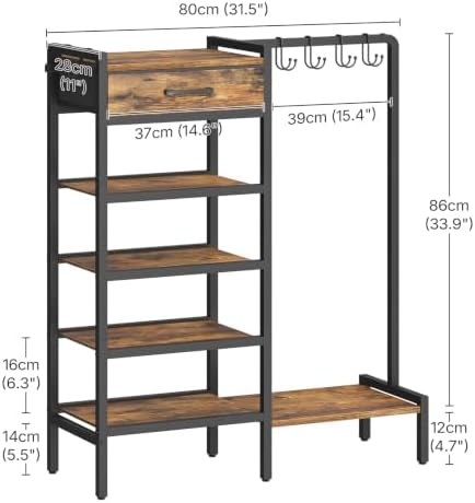 YATINEY 5-Tier Wooden Shoe Rack, Shoe and Purse Organizer for Closet - Image 3