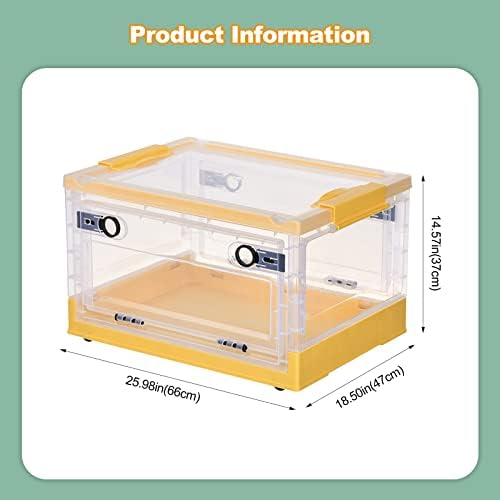 Ergocar Foldable Storage Boxes, Large Plastic Storage Boxes with Lid, Stackable Organiser, Wardrobe Storage Organiser, Grocery Storage, for Bedroom, Wardrobe, Office, Garage - Image 7