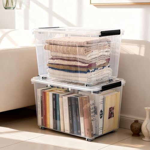 Citylife 82 Quart Large Clear Plastic Storage Bins with Lids 2-Pack - Image 6