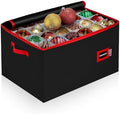 Christmas Ornament Storage Container with Dividers - Box Stores Up to 96 Ornaments, Zippered, Convenient, Adjustable, Large Organizer Bin to Protect Holiday Décor, Fits Most Standard Size, Black by HOLDN%E2%80%99STORAGE