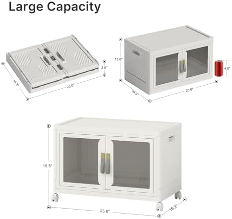 UAMFURI Stackable Storage Bins with Lids, 120QT Extra Large Storage Cabinet - Image 2