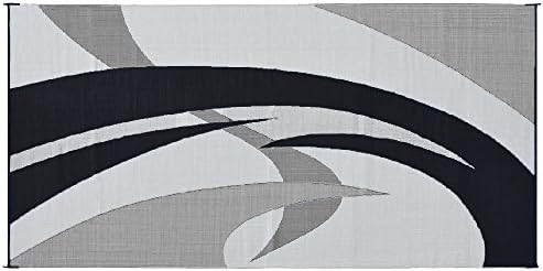 Stylish Camping 159181 9-feet by 18-feet Reversible Mat, Plastic Straw Rug, Large Floor Mat for Outdoors, RV, Patio, Backyard, Picnic, Beach, Polypropylene (PP) , Camping (Black/White) - Image 4