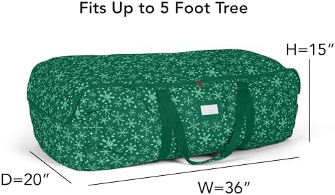 Covermates Christmas Tree Storage Bag, Green Snowflake - Image 3