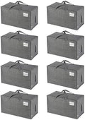 VENO 8 Pack Extra Large Heavy Duty Moving Bags with Wide Opening & Reinforced Handles, Reusable Storage Tote Bags with Strong Zippers for Clothes, College Dorm Essentials & Moving Supplies by Veno