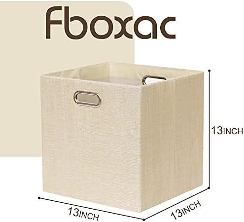 13x13x13 Inch Foldable Cube Storage Bins with Metal Handles, 4 Pack - Image 3