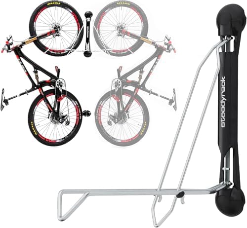 Steadyrack Bike Rack for Road Bikes - The Original Wall Mounted Vertical Bike Storage - Fits Narrow Tires - Space Saving Pivot Design - Heavy-Duty Steel Rack for Indoor Garage, Apartment or Home Use by Steadyrack