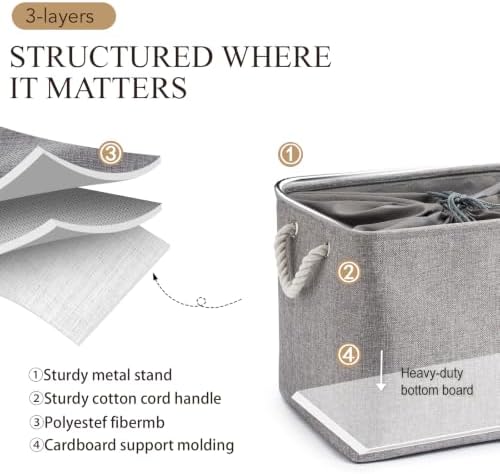 16x12x12 In Foldable Fabric Large Storage Bins with Handle 3 Pack - Image 2