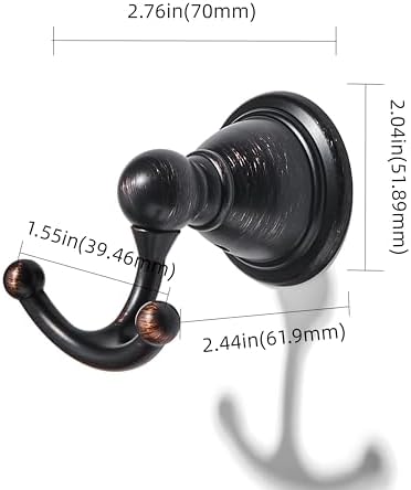 khtumeware 4 Pack 2-1/2 inch Oil Rubbed Bronze Vintage Towel Hooks - Image 2