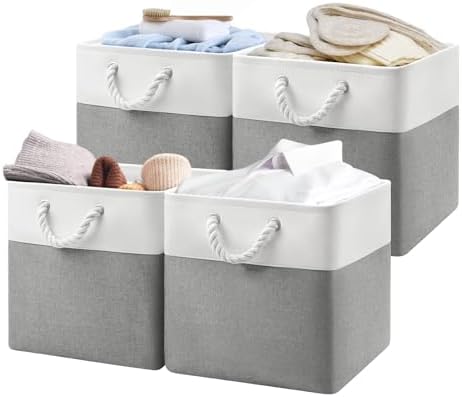 Patvingot 13-Inch Fabric Cube Storage Bins with Handles,4 Pack,Foldable by Patvingot