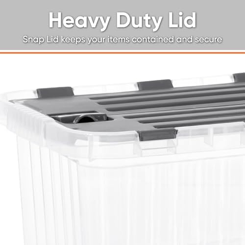 Superio Clear Storage Bin with attached Lid, 27.5 Quart Storage Box with Hinged lid - Image 4