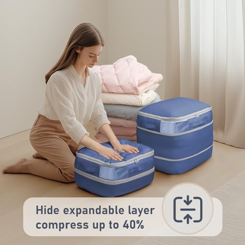 DIMJ Compression Storage Bags 8 Pack - Blanket Storage Bags with Window Zipper, Ultra Space Saving Self Compression Organizer for Puffer Jacket, Bedding, Lightweight Comforter Duvet, Sweater, Sheet - Image 4