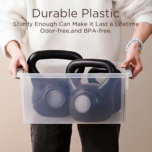 Citylife 17QT Plastic Storage Bins with Lids,5Packs Large Containers - Image 4