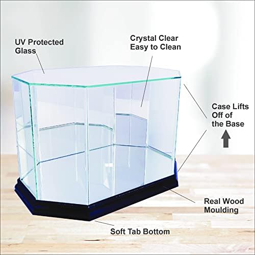 Football Helmet Display Case - Octagon with Sport Moulding (Cherry UV w Engraving) - Image 5