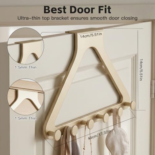 Over the Door Hanger Organizer, Home Storage Hooks, Gray＆Beige, 2 Pcs - Image 3