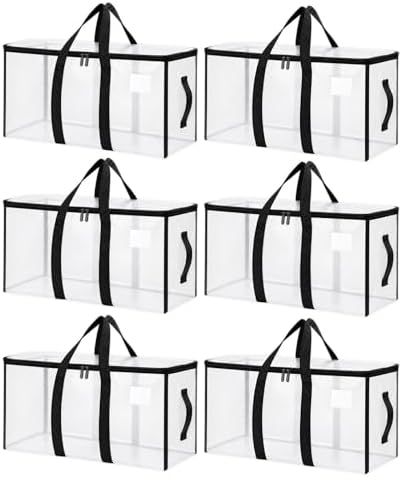 Songrey Extra Large Heavy Duty Moving Bags, 6 Pack, Clear by Unknown