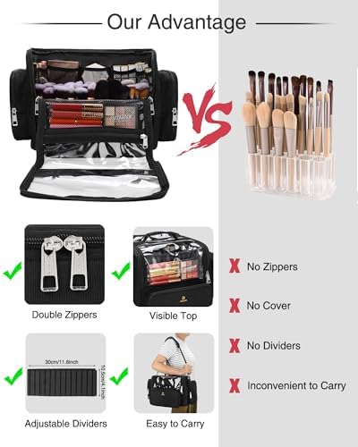 Makeup Brush Bag, Extra Large Clear Makeup Brush Holder for Makeup Artists - Image 5