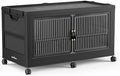 BROVIEW 340Qt Stackable Storage Bins with Lid for Home Dorm, 1Pack Black by BROVIEW-EnjoytheArtofLife