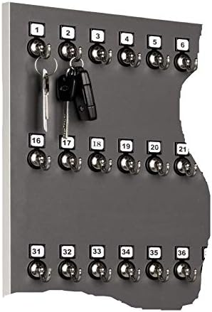 Key Rack, Key Holder #50MNS, 50 Bolted Metal Numbered Hook with Hidden Hangers, 30 Sets of Tag & Ring Included, Made in USA - Image 2