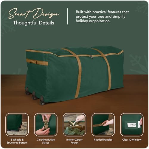 Covermates Christmas Tree Rolling Cinch Bag, 48" W x 20" D x 20" H, Green - Image 4