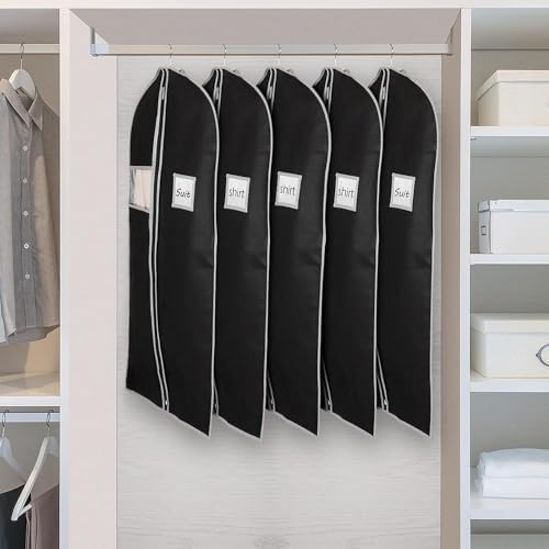 Syeeiex 40 Inch Suit Bag, Suit Bags for Closet Storage, Black, Set of 16 - Image 2