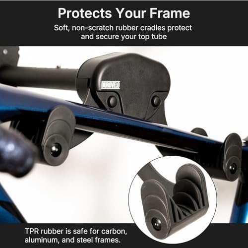 Bike Wall Mount - Horizontal Wall Hanger, Adjustable Design for Road, Mountain and Hybrid Bikes up to 48.5 lbs - Space-Saving Bike Rack for Garage or Apartment - Sturdy Indoor Bicycle Storage - Image 6
