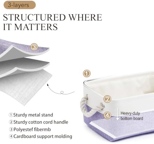 11.8x7.9x5.2 Inch Fabric Small Storage Bins with Handles 6 Pack - Image 2