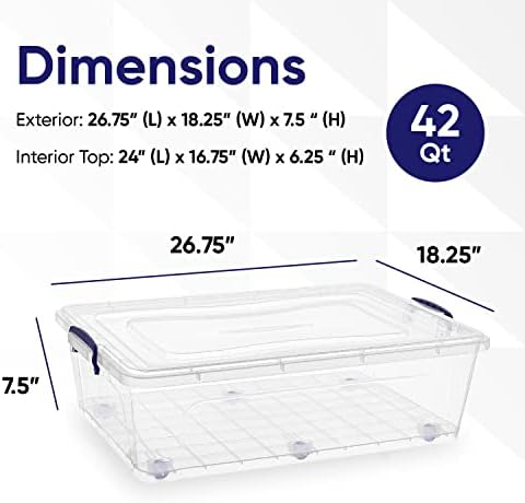 Superio Storage Bins with Lids, Clear Plastic Containers for Organizing, Stackable Totes, BPA Free, Odor Free, Organizer Boxes for Home, and Dorm (4 Pack, 42 Quart) - Image 2