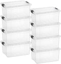 Superio 11 Quart Clear Plastic Storage Boxes with Lids, Stackable Organizer Containers, BPA-Free Storage Bins for Home, Office, School & Dorm, 8 Pack by Superio
