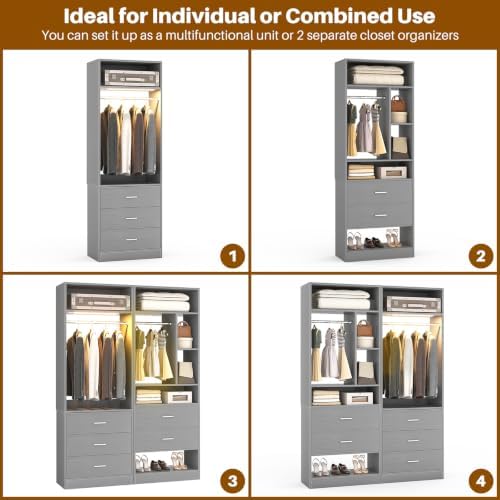 Besiost Closet Systems with 5 Drawers & 3CCT Sensor Light - Image 6