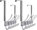 Dseap Over The Door Hook Hanger - Fits 1 3/8" to 1 3/4" Standard Doors | 5 Tri Hooks Heavy Duty Towel/Coat Rack | Door Organizer for Clothes, Jackets, Hats, Towels, Silver, Pack of 2 by Dseap