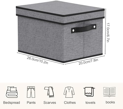 Storage Box with Handles,10.2×7.8×6.7 In,Gray Bin,5-Pack - Image 3