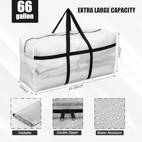 4 Pcs 66 Gallon Extra Large Moving Bags Heavy Duty Storage Bag - Image 3