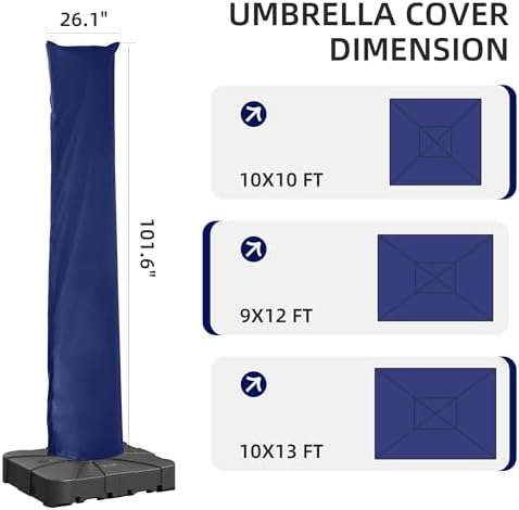 Patio Cantilever Umbrella Outdoor Waterproof Cover with Zippe - Image 2