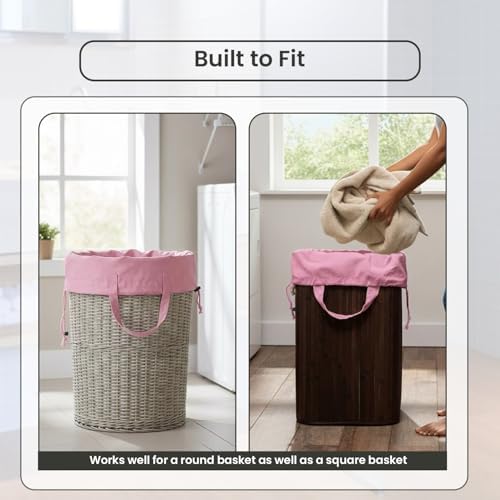 LFH Home Large Premium Cotton Rich Canvas Laundry Bag with Drawstring and Handles Heavy Duty, Multi-Use, Washable for Home, Travel, College or Storage 24x36 (Pack of 2)-Pink - Image 7