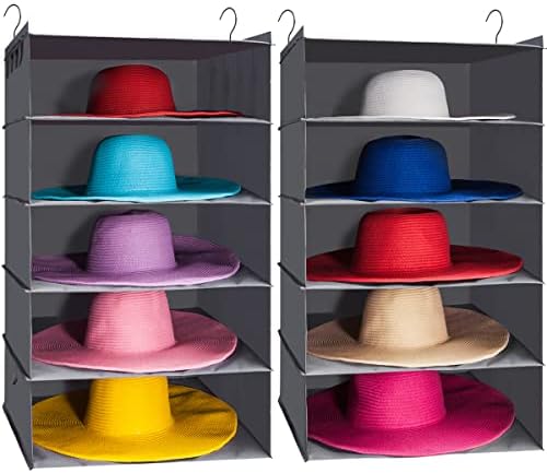 LADYBRO Wide Brim Hat Rack Big Hat Organizer Closet Large Hanging Storage - Image 2